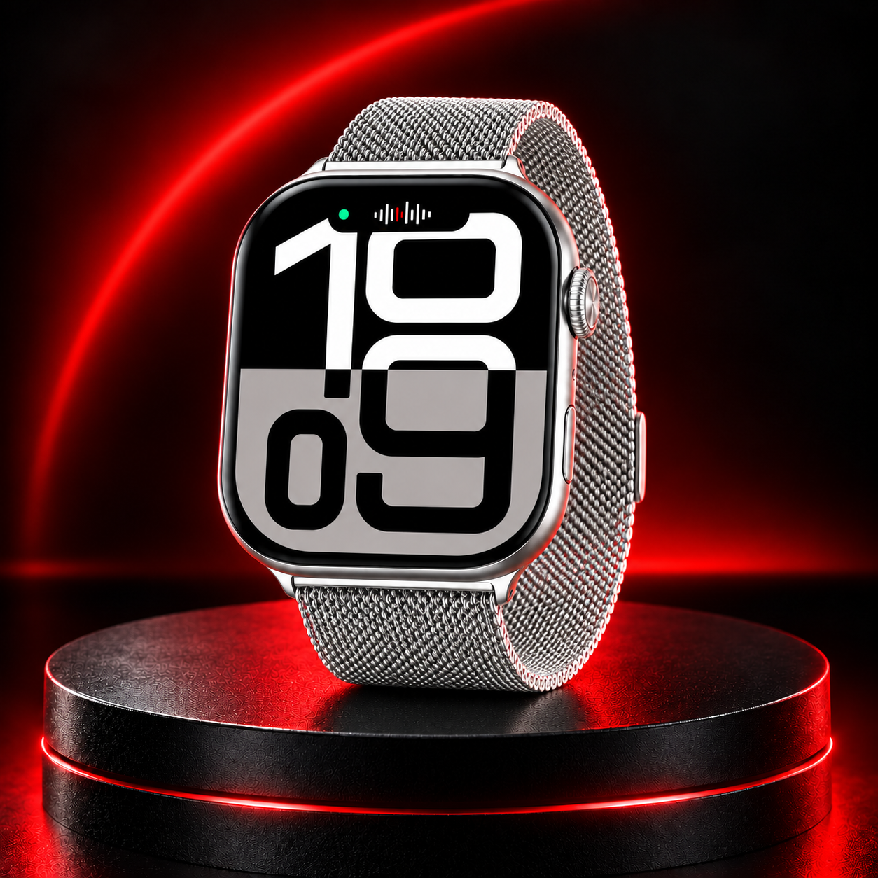 Smartwatch Microwear W10 T Mini com pulseira de aço milanesa